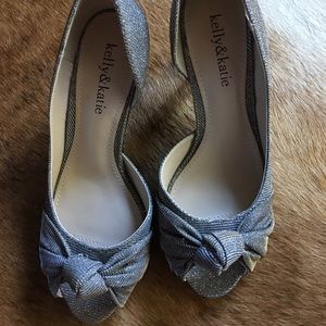 Kelly & Katie Silver Glitter Sandals